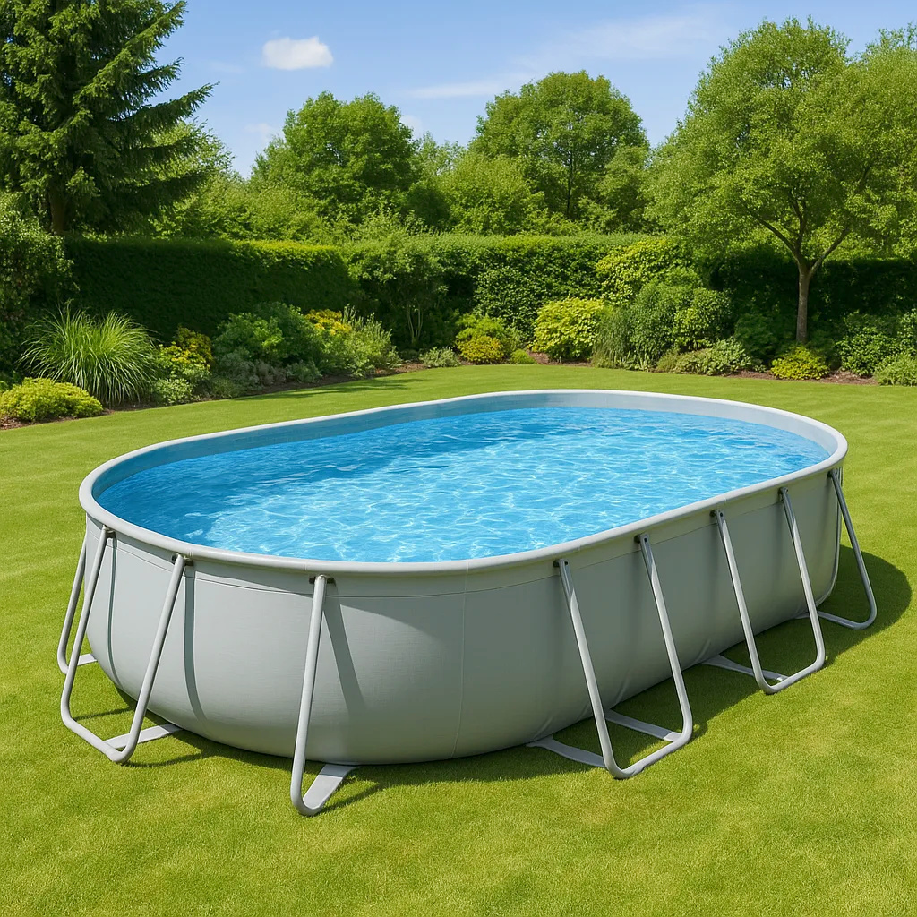 Ovales Rohrpoolbecken, oval, ja, PVC- und Stahlrohrpool, 488 x 305 x 107 cm, ippJwIF614JL