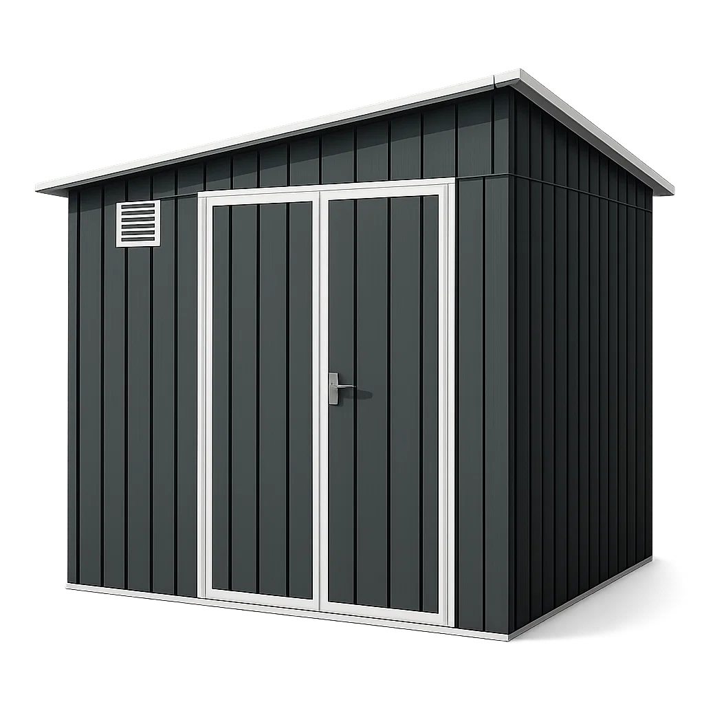 Gartenhaus, anthrazit-weiß verzinktes Stahl-Gartenhaus, 210 x 175 x 205 cm LOBtdxn178Qw