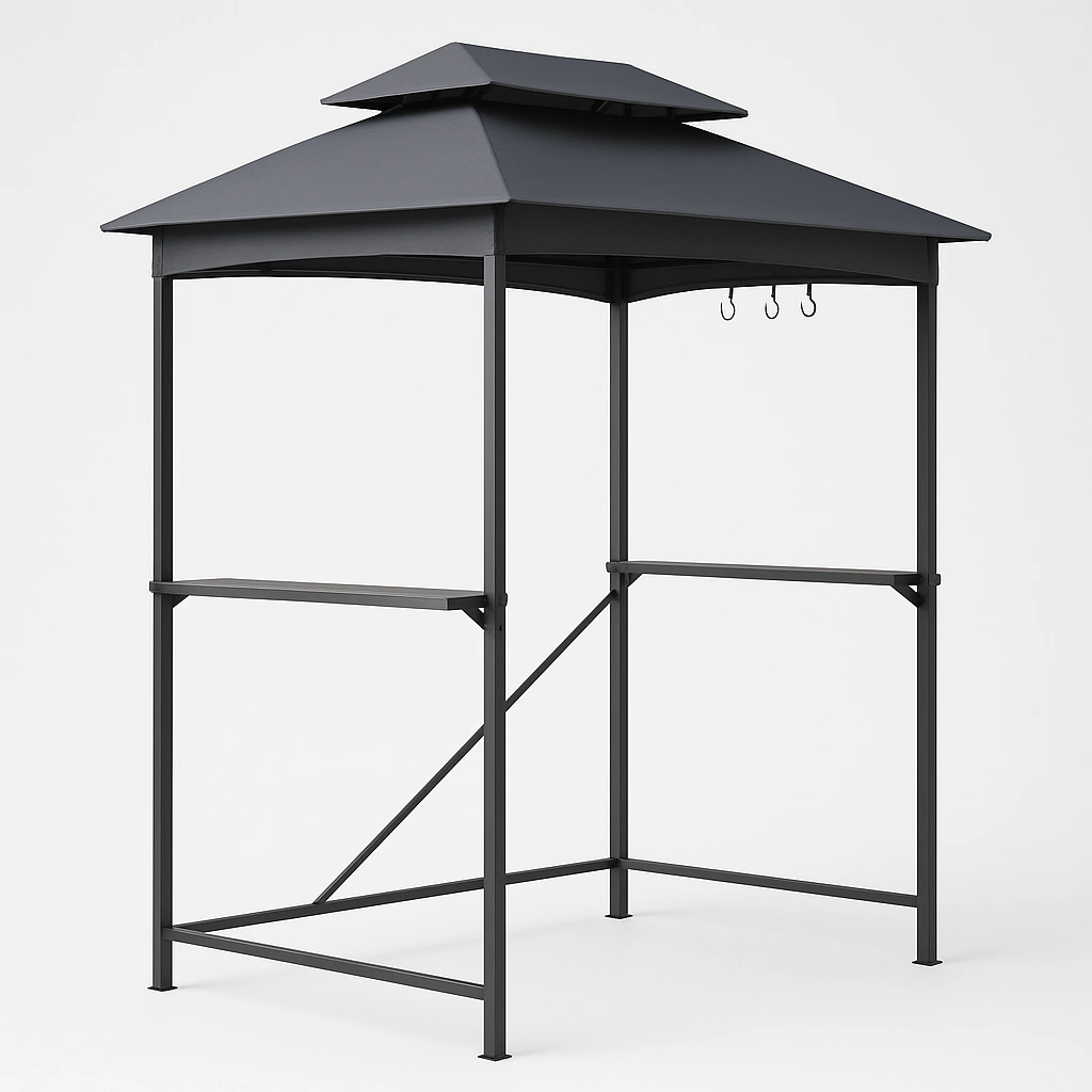 Metallener Grillschuppen mit Satteldach, 200 x 120 x 250 cm