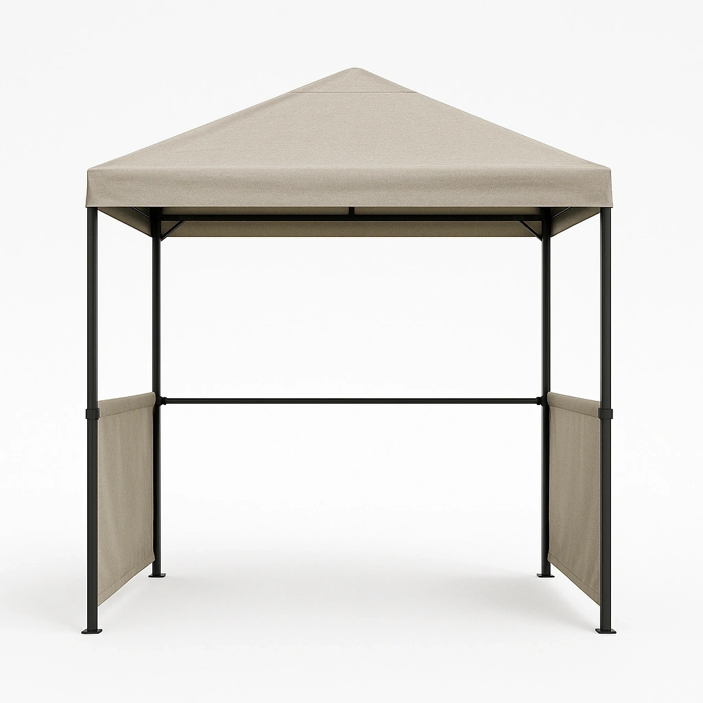 Gartenhaus mit Grillmöglichkeit, 300 x 180 x 250 cm, beige, Metallkonstruktion - iGjowBL548Fh