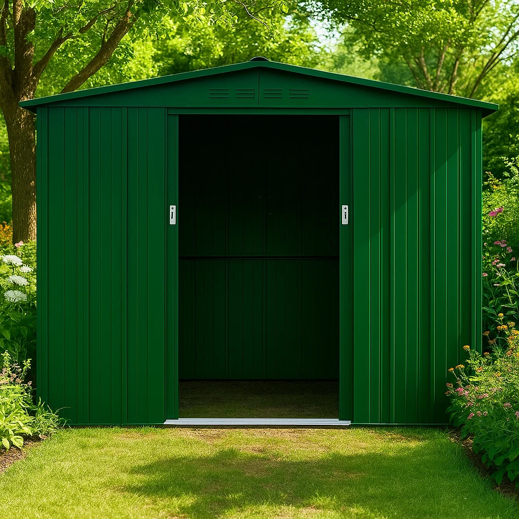 Gartenhaus aus grünem, verzinktem Stahl, 5,2 m² - znGSdze142ty