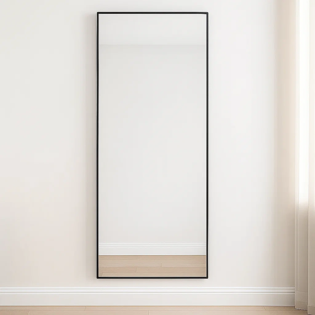 Wandspiegel, schwarz, Metall, geeignet für das Wohnzimmer, 160 x 90 x 3 cm