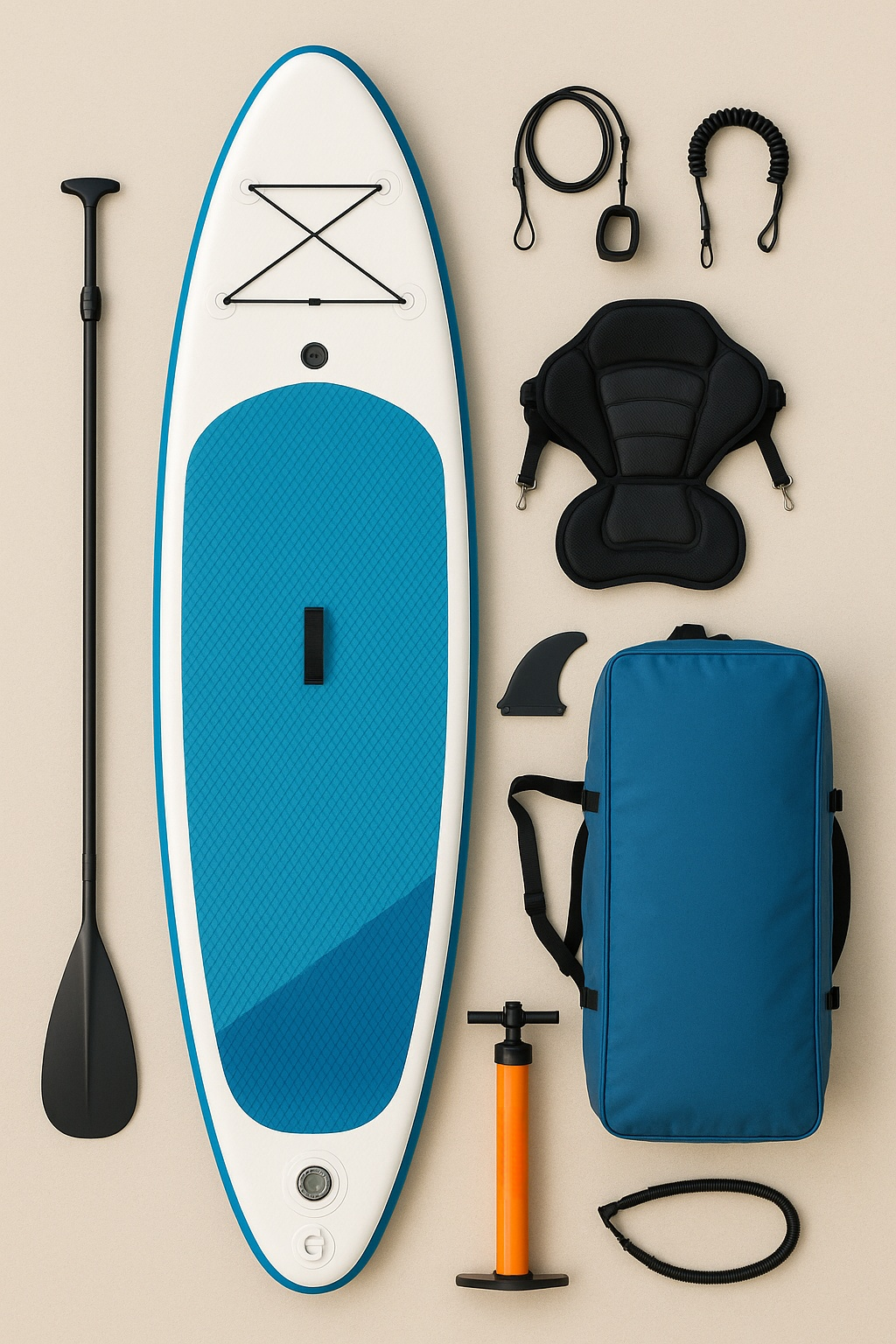 Aufblasbares Stand-Up-Paddle-Board, blau-weiß, PVC, für Meer und Lagune, 320 × 84 × 15 cm, rSvJoQA557Nr