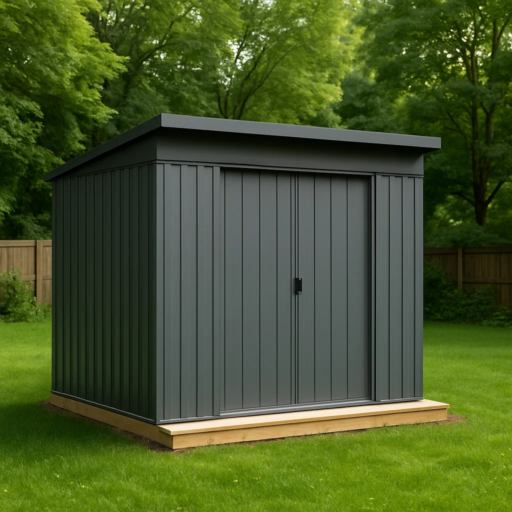 Gartenhaus, dunkelgraues Stahl-Gartenhaus für den Außenbereich, 210 x 200 x 200 cm rLyLhPQ180YM