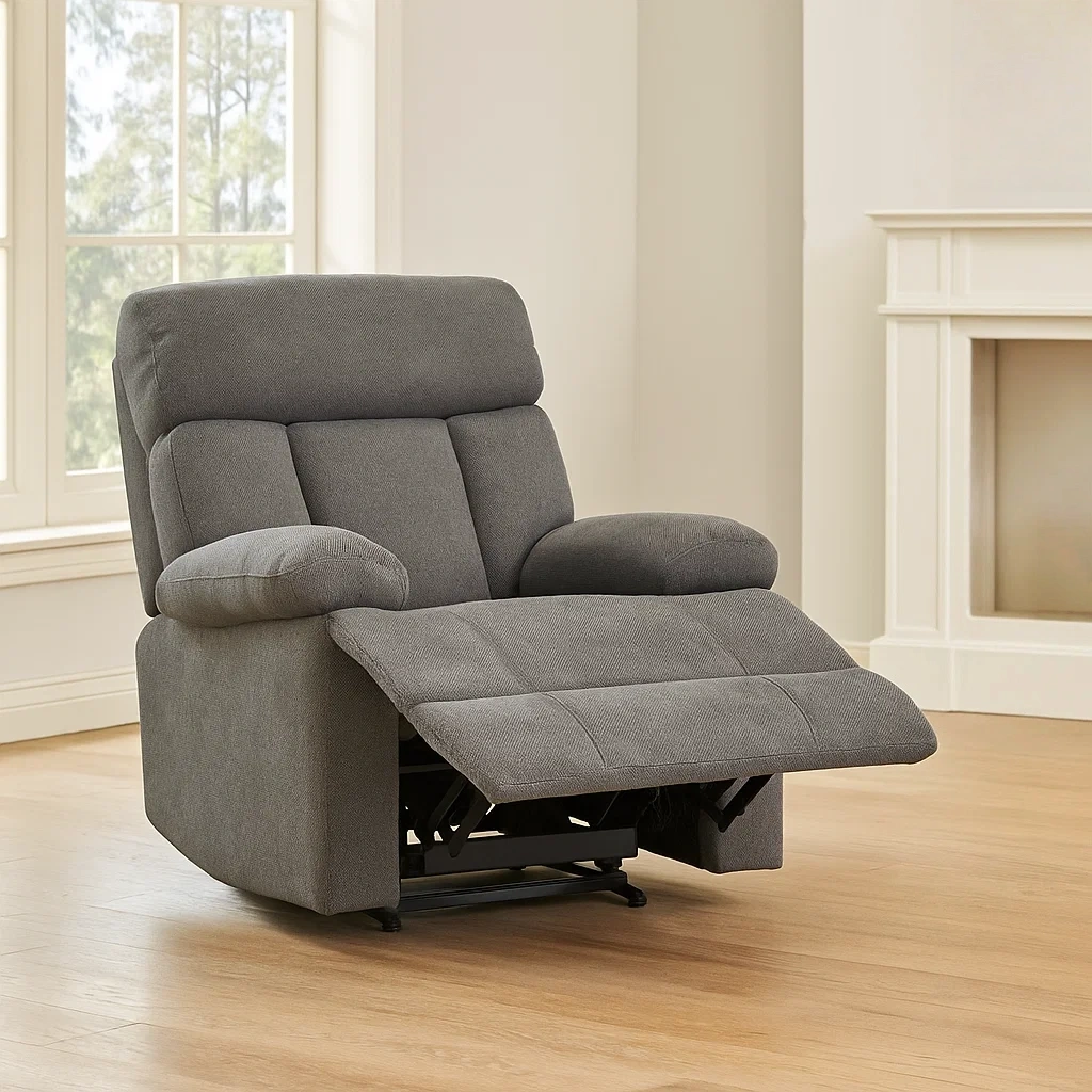 Sonnenliege, dunkelgrau, Stoff, für den Innenbereich geeignet, 80 x 80 x 122 cm