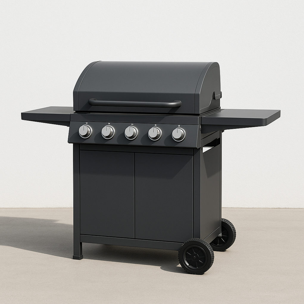 Gasgrill 110x50x125 cm schwarz TyrkqXE363cG