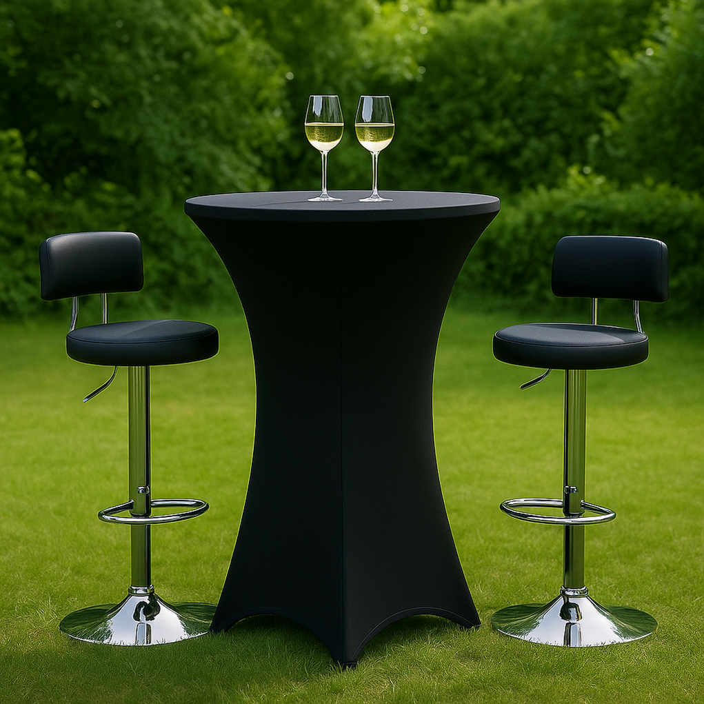 Gartenbar, zwei Stühle und ein Tisch, Schwarz VecqbLG370qq