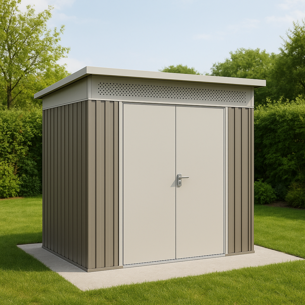 Metall-Gartenhäuser 240x180x220 Hellgrün/Beige gkieKNm407RG