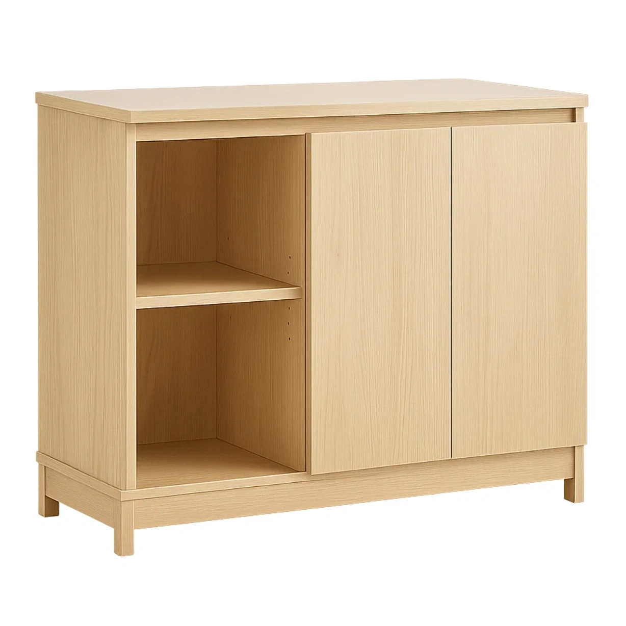 Rechteckige Kücheninsel mit Regalen und Türen, aus MDF-Holz, helle Eichenfarbe, freistehend, 80 x 40 x 75 cm, für den Hausgebrauch. - 1WTsMCe2Hlg1