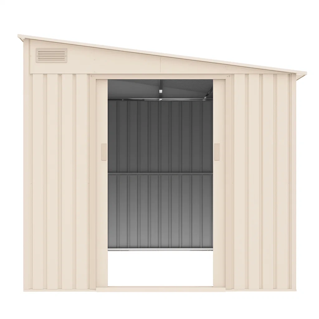 Beigefarbenes Gartenhaus aus verzinktem Stahl, 3,04 m² - QMUhqyU143Ii