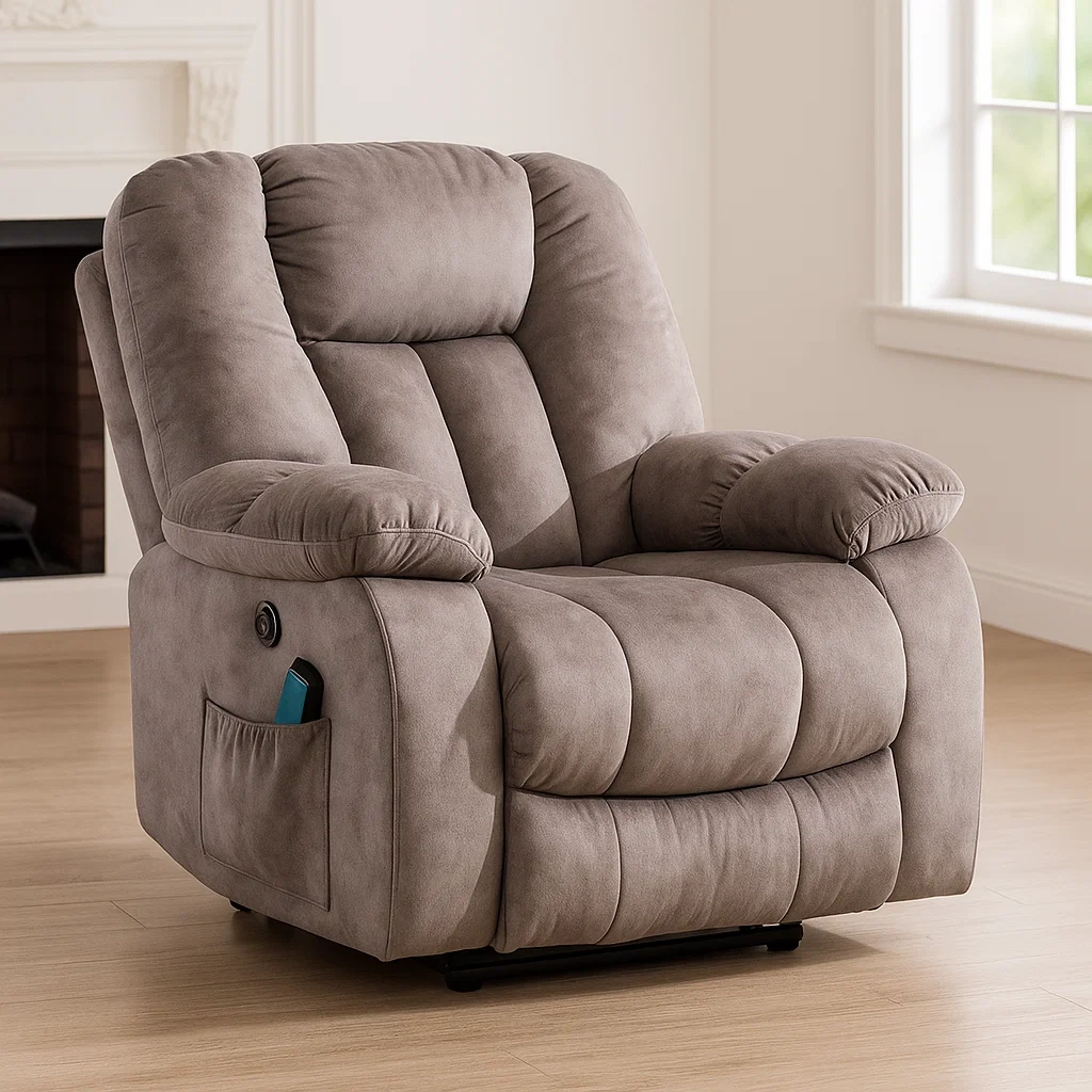 Sonnenliege, rauchgrau, Leinen, geeignet für Wohn- oder Schlafzimmer, 71 x 81 x 107 cm