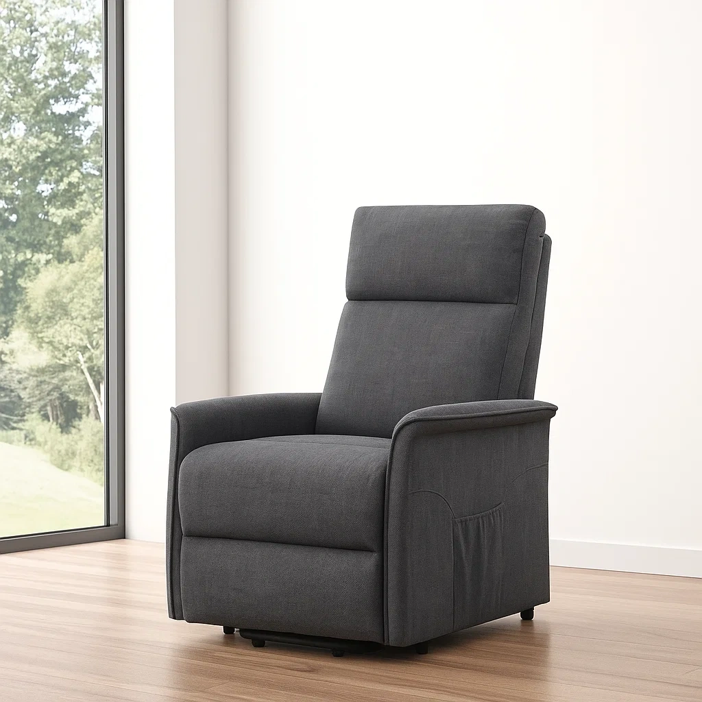 Sonnenliege, anthrazitgrau, Stoff, für den Innenbereich, 70 x 70 x 105 cm