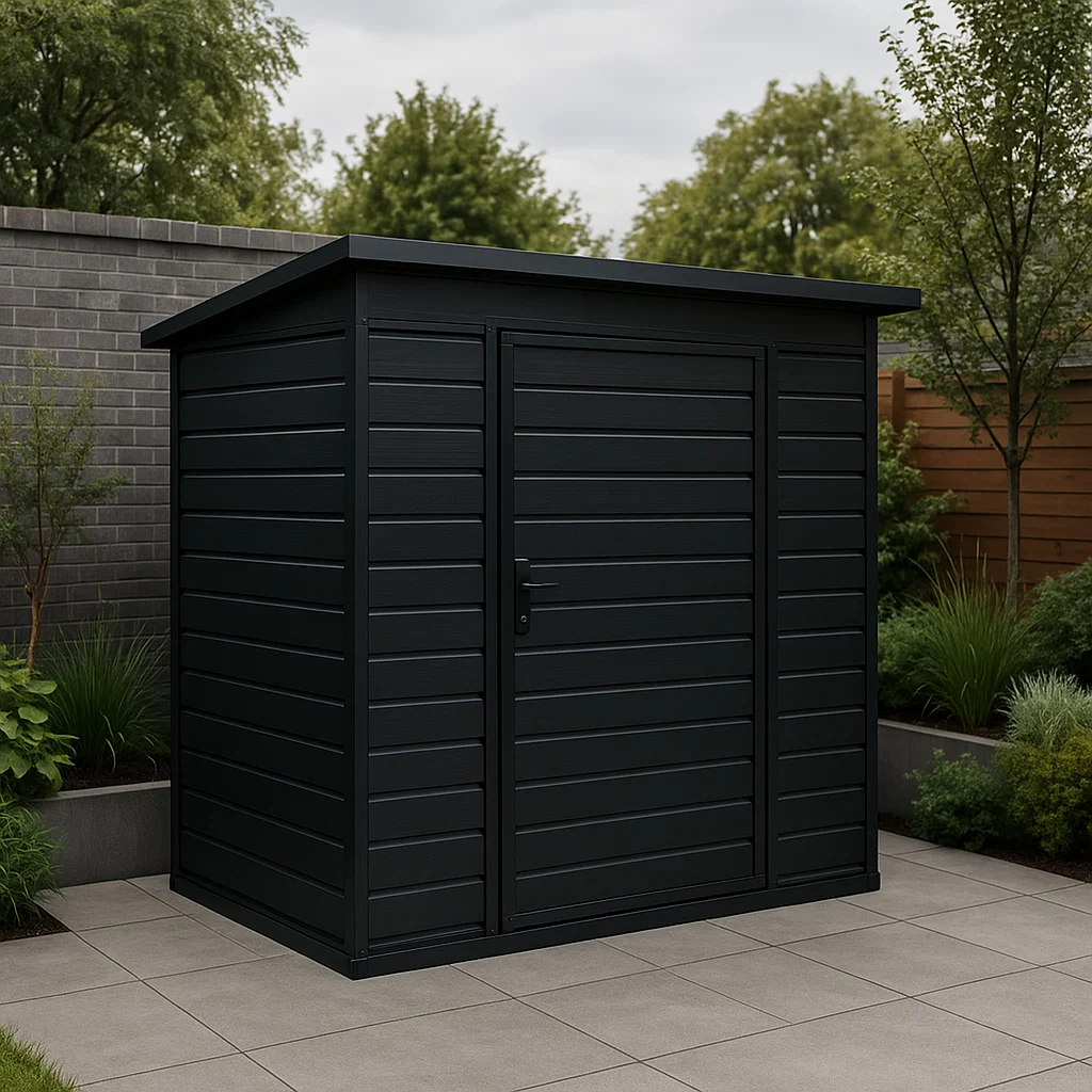 Gartenhaus, schwarzes Stahl-Gartenhaus, 210 x 175 x 200 cm, etPGcXd226ka