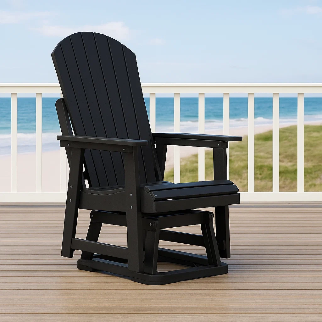 Gartenstuhl, schwarz, Holz, geeignet für den Garten, 70 x 76 x 115 cm