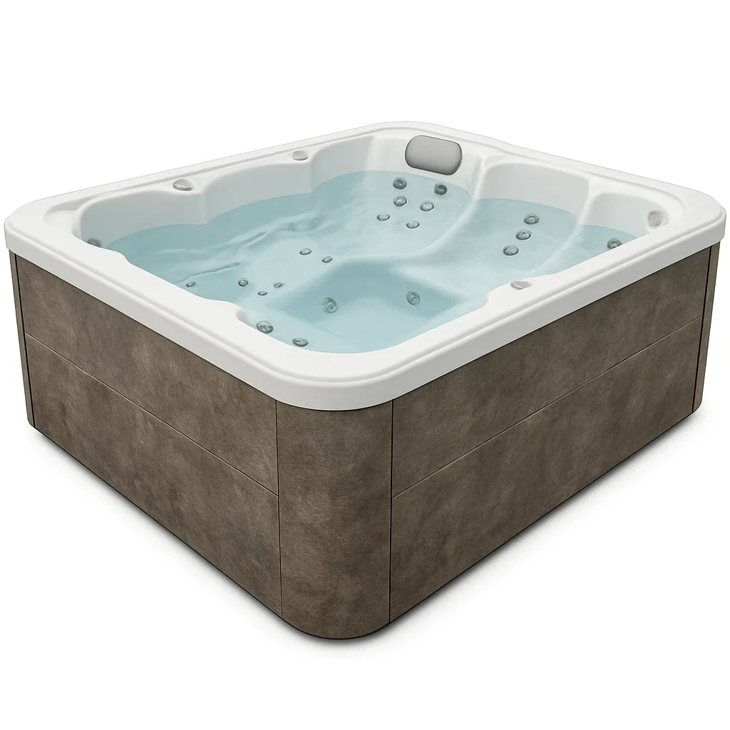 Feste Whirlpools 215x215x95 cm 4 Sitze rechteckig weiß/grau vIqfKQt392Pv
