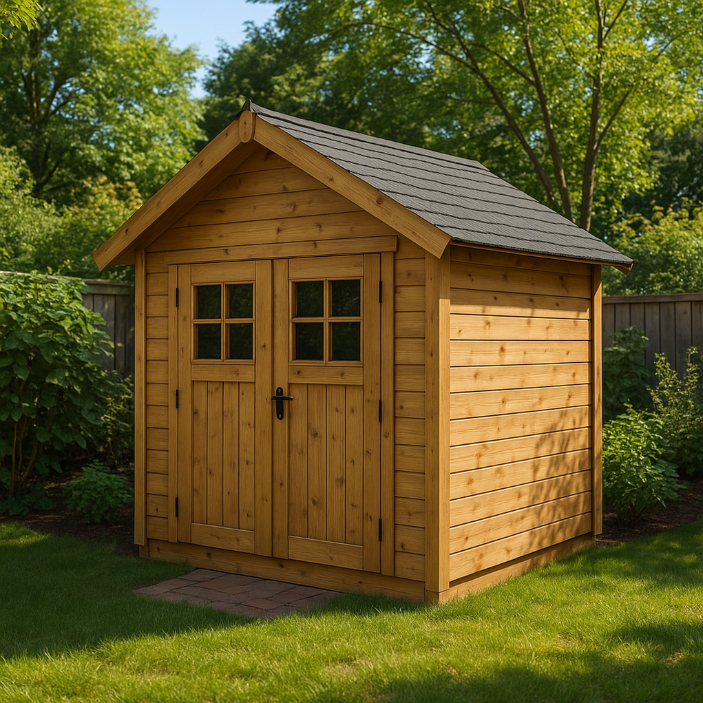 Gartenhaus aus Holz, 224 x 140 x 210 cm, braun, DNiMPnK376tE