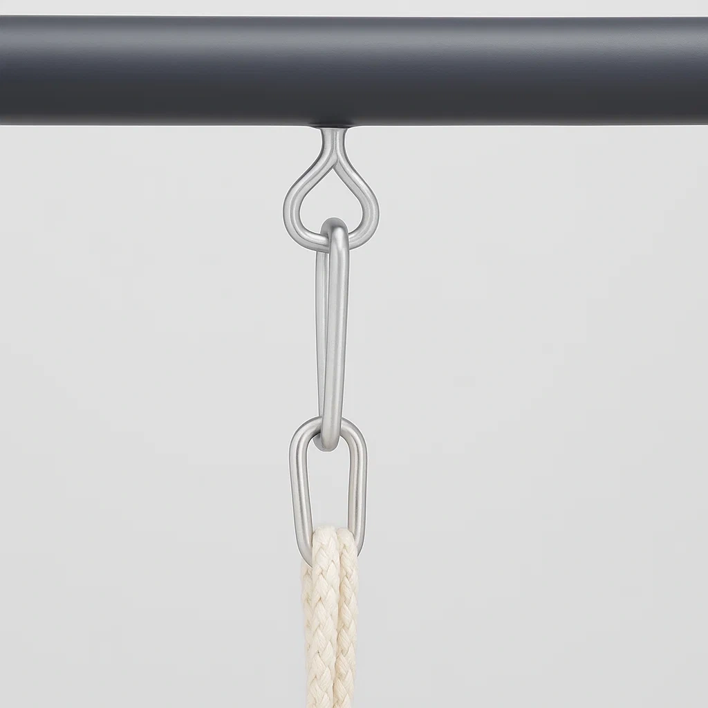 Kinderschaukel 210x160x195 cm Grau/Holz Stahl/Holz - SbBqqoEP29fU