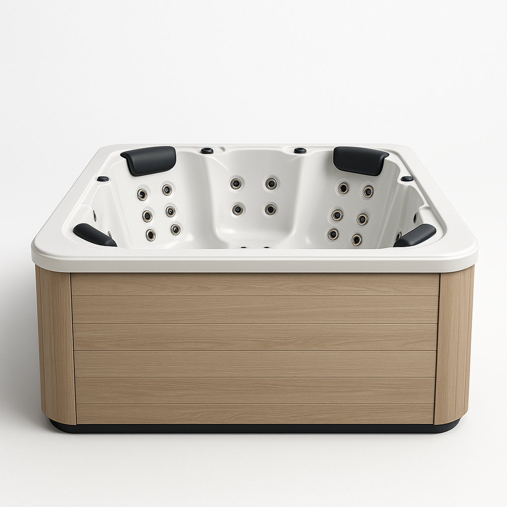 Starre Whirlpools 200x200x90 cm braun/weiß ZYLCLyO484Fk