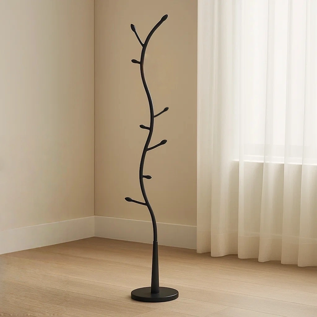 Freistehende Garderobe, schwarz, Metall, geeignet fürs Schlafzimmer, Durchmesser 31 cm x Höhe 180 cm