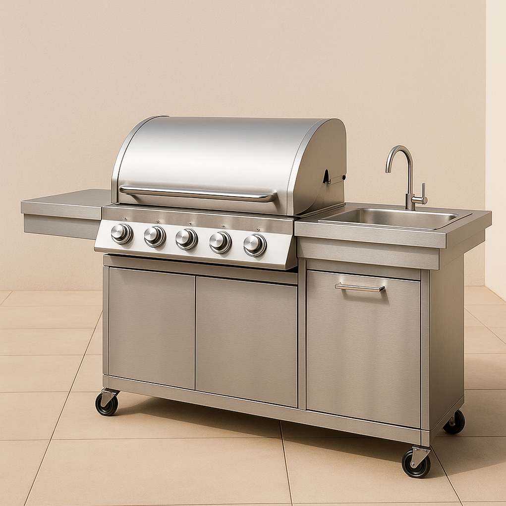 Gasgrill 160x60x115 cm silber EpaiXYz364XV