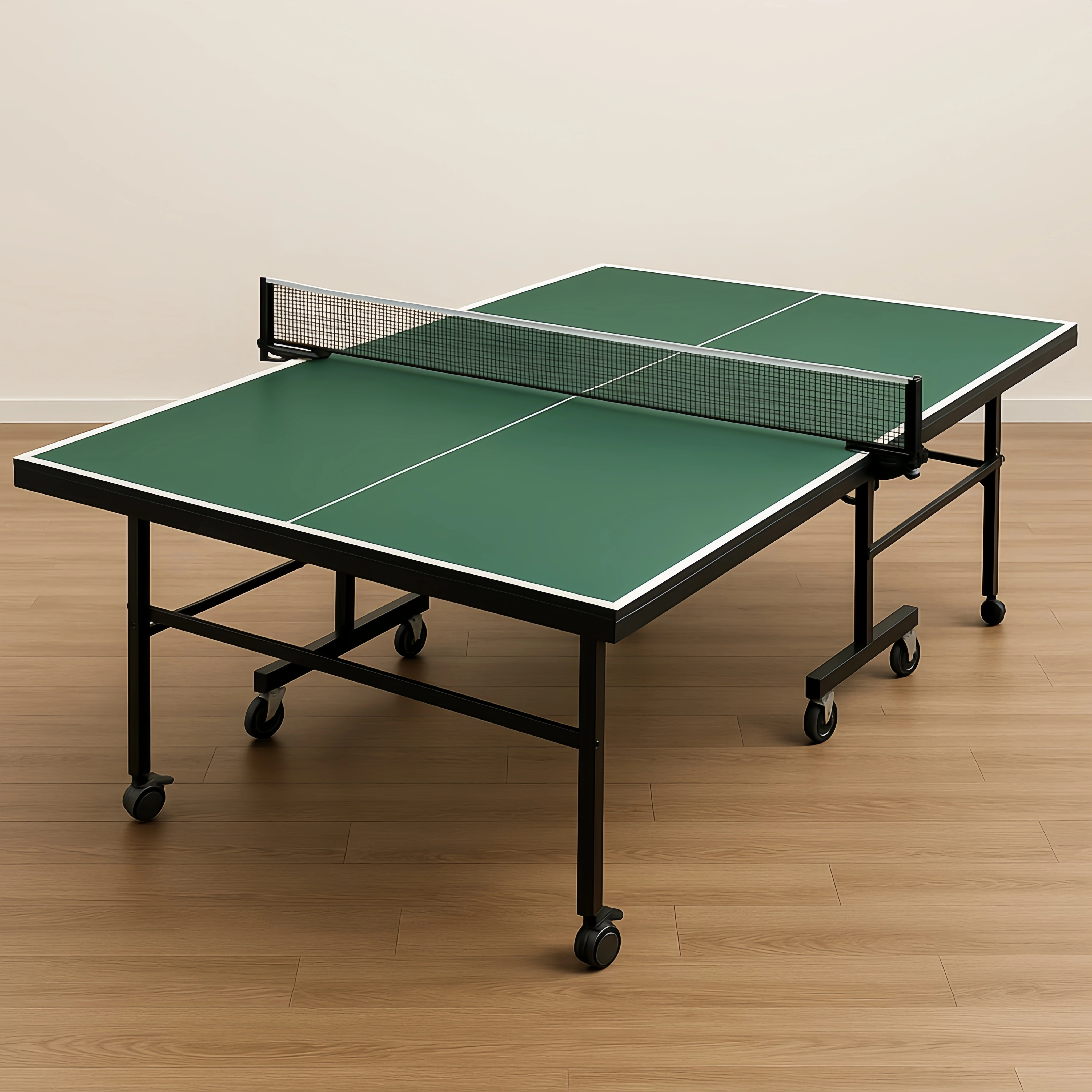 Grüne Tischtennisplatte aus Metall/Kunststoff für den Innen- und Außenbereich, 274 x 152,5 x 76 cm