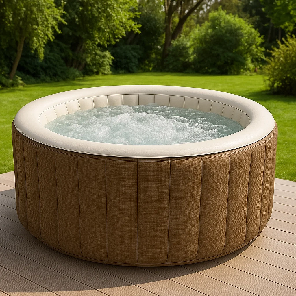 Aufblasbarer Whirlpool 178x178x70 cm, 4 Sitze, hellbraun/weiß, yNnJLne332YH