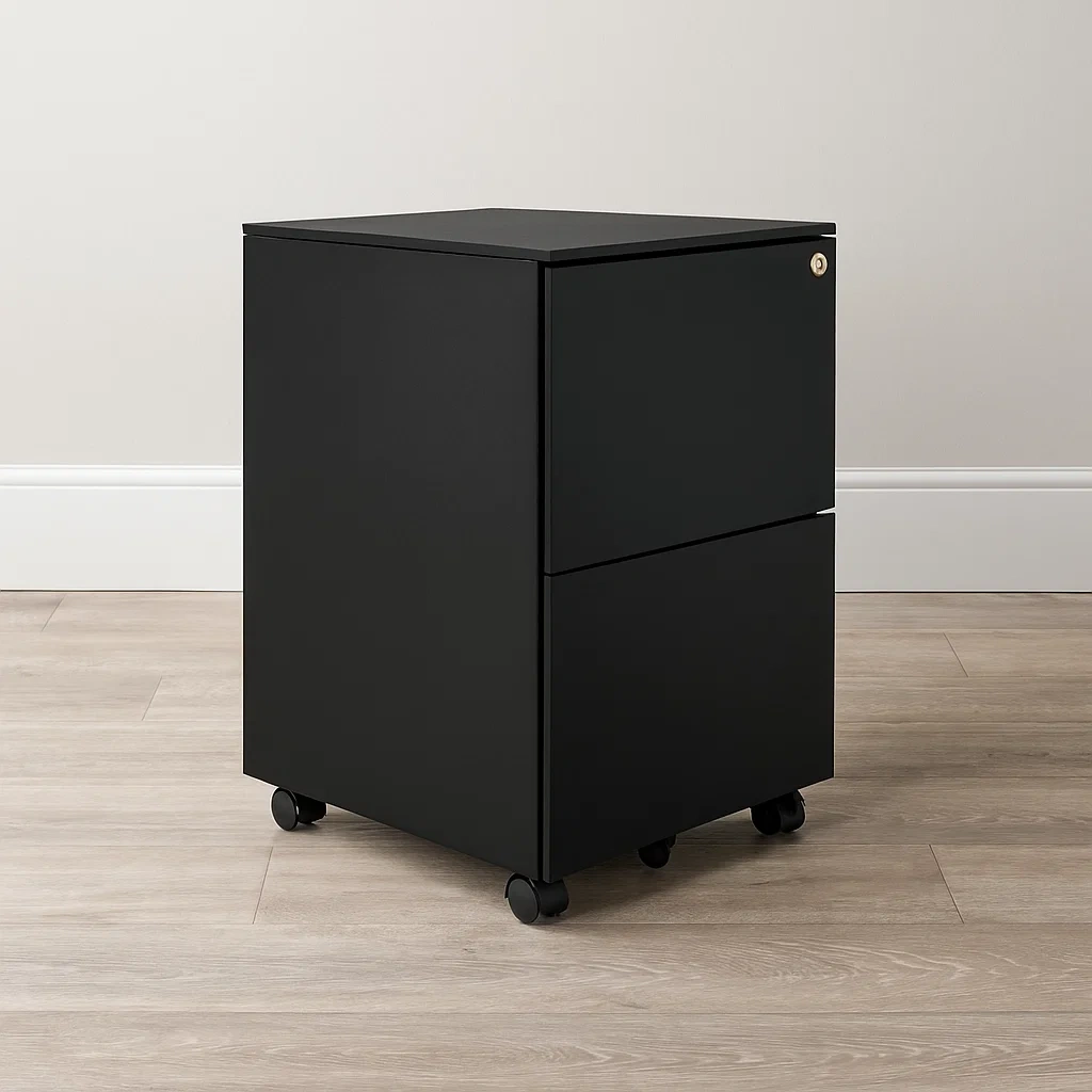 Schreibtischschubladenelement mit 2 Schubladen, anthrazitgrauer Stahl, fürs Büro, 39×45×67 cm - 5RsXuOzCdRHw