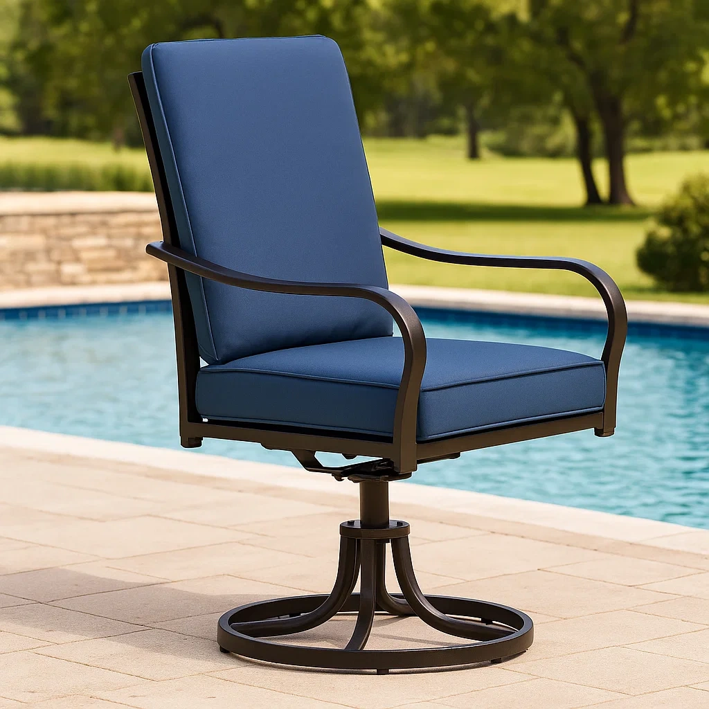 Gartenstuhl, schwarz, Eisen und Polyester, geeignet für den Garten, 60 x 58 x 92 cm