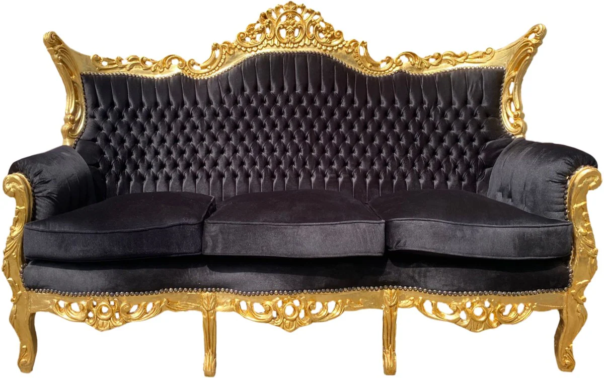 Barock Sofa Master Schwarz/Gold Mod4