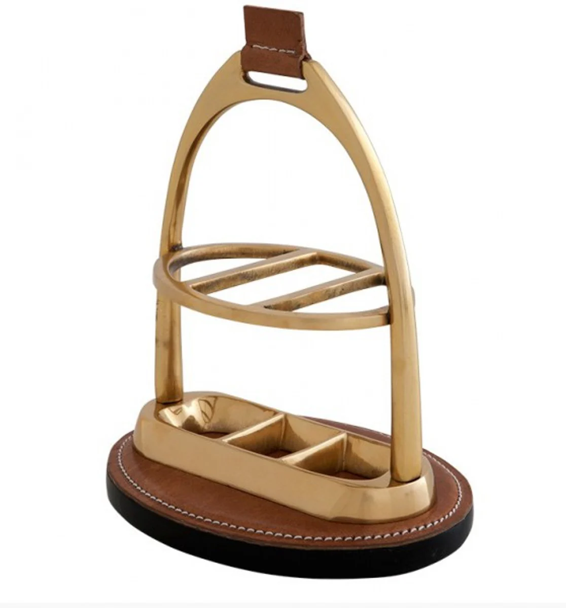 Luxus Schreibtisch-Set: Briefständer und Kuliständer aus Braunem Echtleder Kugelschreiberständer - Kartenständer