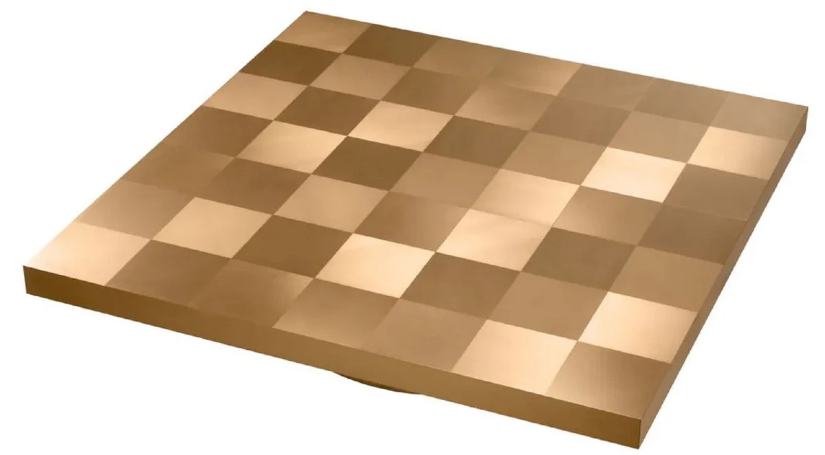 Luxus Couchtisch Messing 134 x 134 x H. 30 cm - Quadratischer Edelstahl Wohnzimmertisch - Wohnzimmer Möbel - Edelstahl Möbel - Luxus Möbel - Luxus Einrichtung