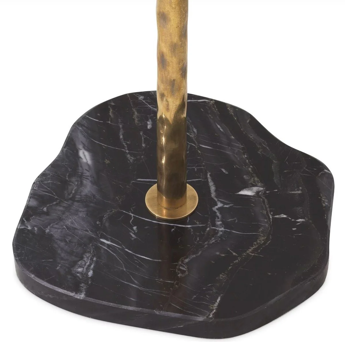 Luxus Garderobenständer Vintage Messing / Schwarz Ø 29,5 x H. 162 cm - Edelstahl Kleiderständer mit Marmorsockel - Garderoben Möbel - Luxus Möbel - Luxus Einrichtung