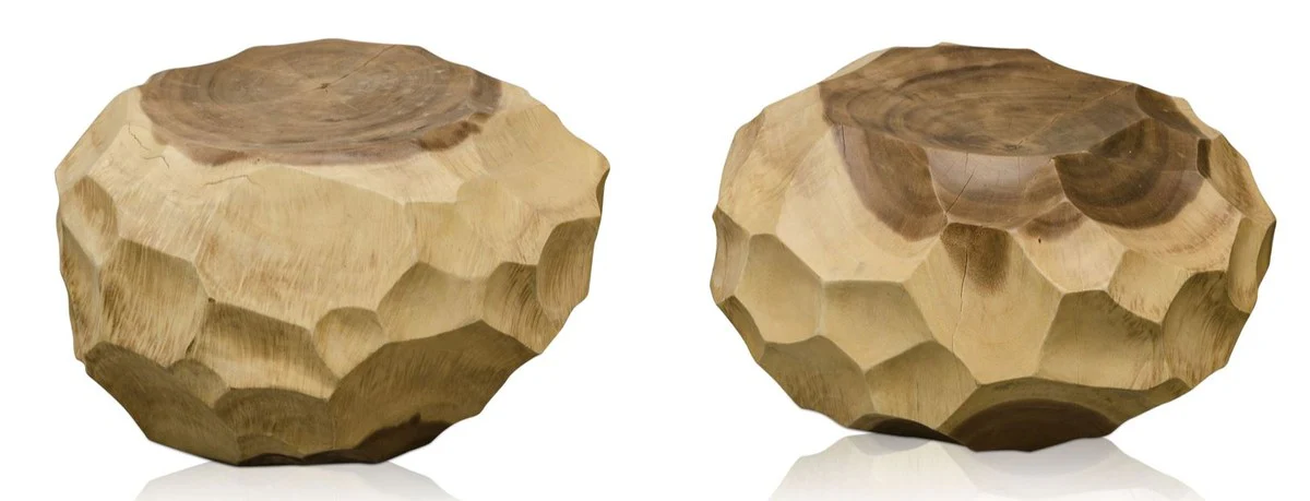 Luxus Wohnzimmer Beistelltisch Naturfarben - Designer Wohnzimmermöbel