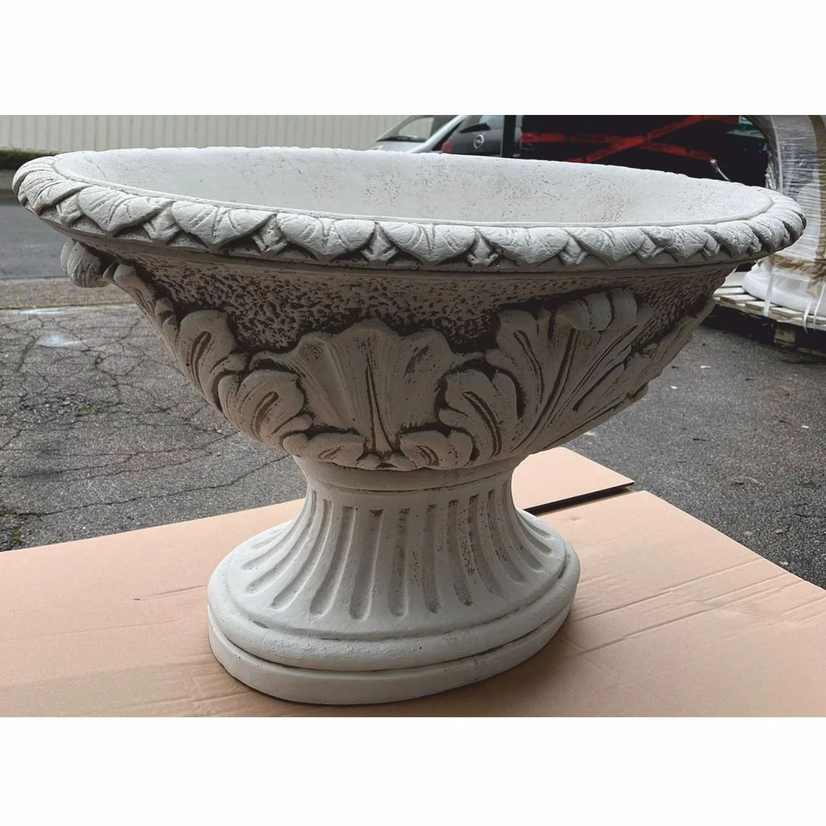 Luxus Barock Blumentopf Grau Ø 100 x H. 60 cm - Made in Italy