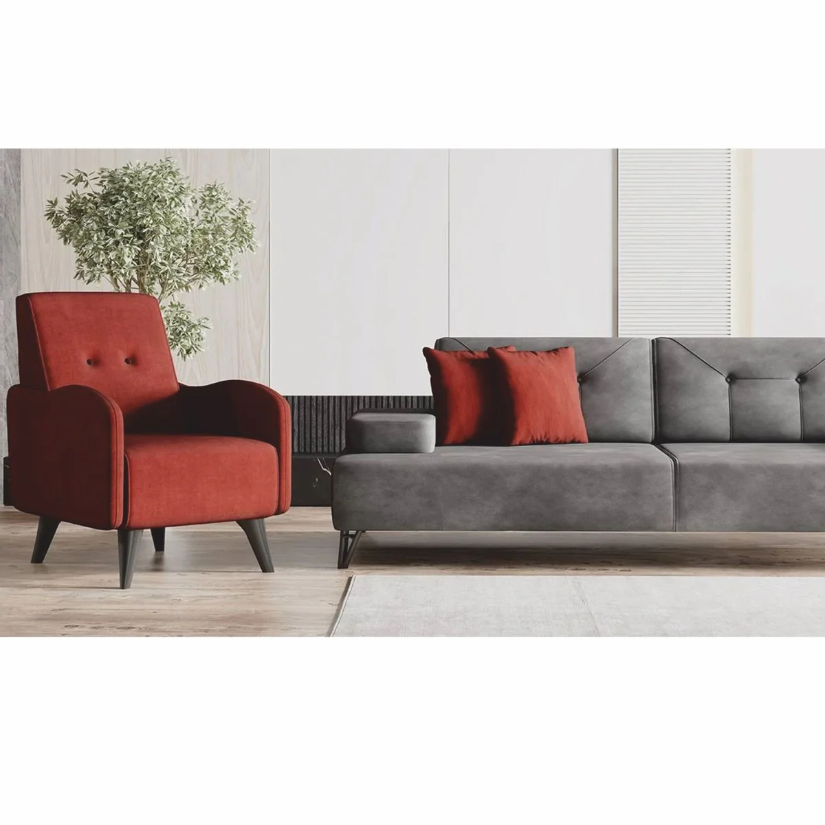 Luxus 3er Sofa mit verstellbaren Arm- und Rückenlehnen Grau 226 cm - Wohnzimmer Möbel