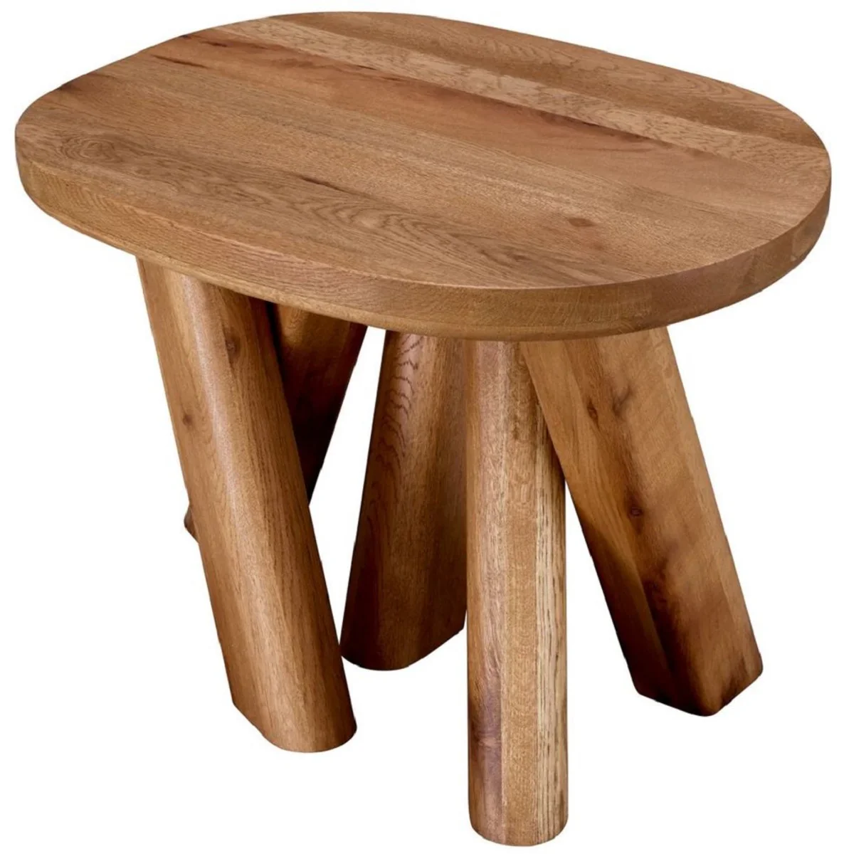 Luxus Massivholz Beistelltisch Braun 65 x 50 x H. 49,5 cm - Eichenholz Beistelltisch - Wohnzimmer Möbel - Luxus Möbel - Luxus Qualität