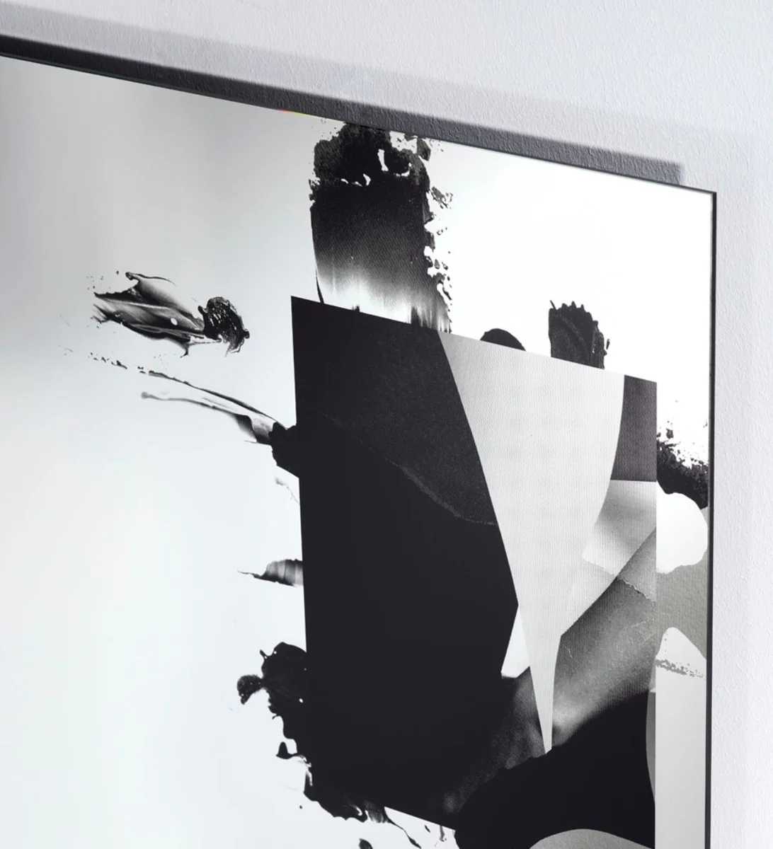 Designer Wohnzimmer Wandspiegel Schwarz 70 x H. 105 cm - Luxus Möbel