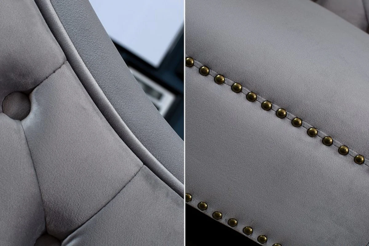 Chesterfield Recamiere / Chaiselongue Silbergrau aus dem Hause - Wohnzimmer Liege Sofa