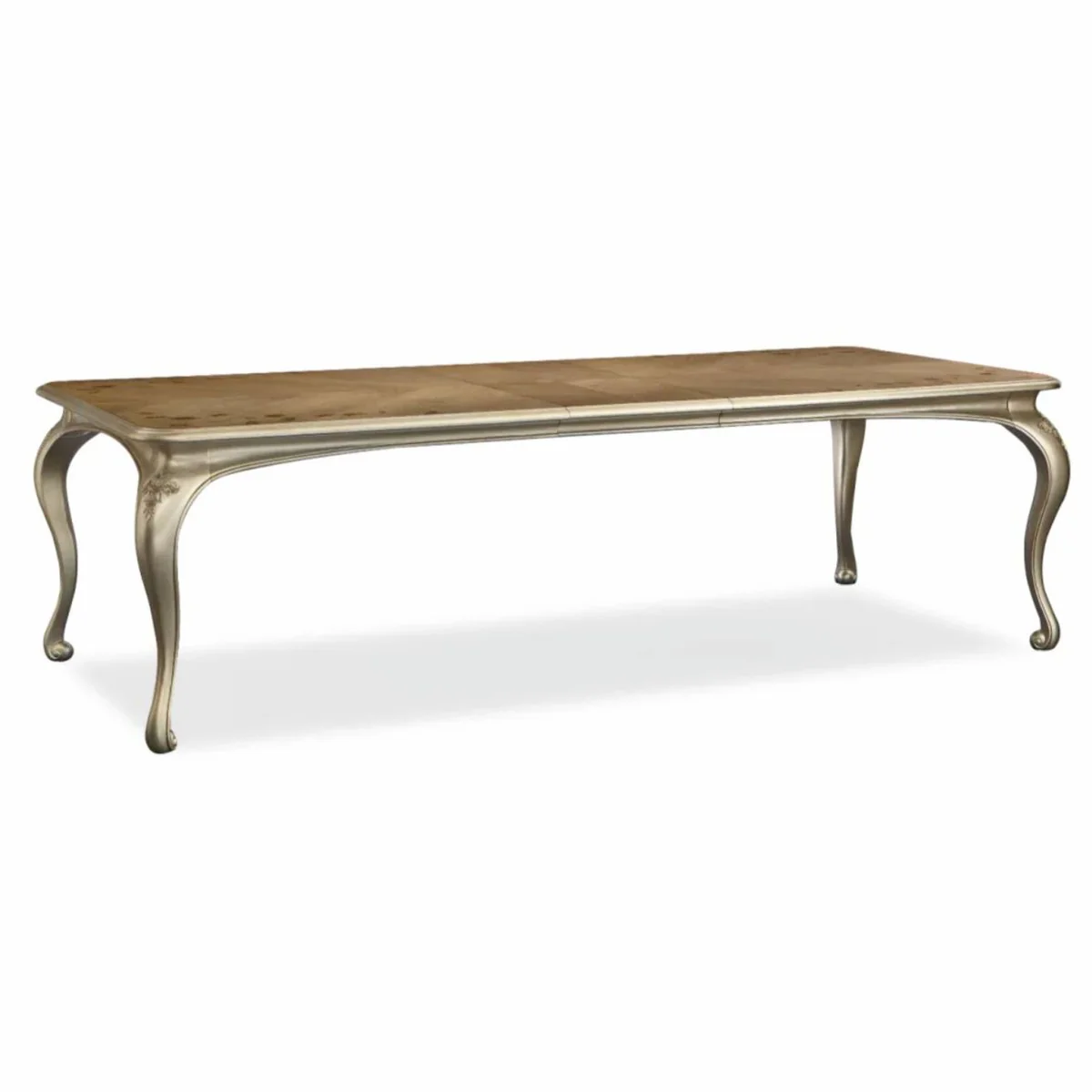 Luxus Barock Esstisch Braun / Champagner-Gold 213-300 cm - Barock Möbel