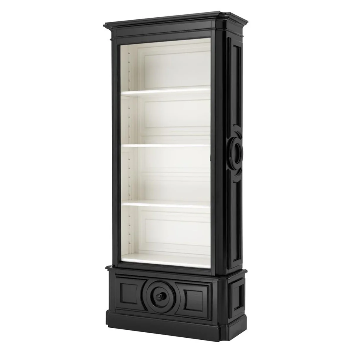 Luxus Bücher Schrank Schwarz Wohnzimmer Schrank Barock Jugendstil Rokoko Vitrine Ladeneinrichtung