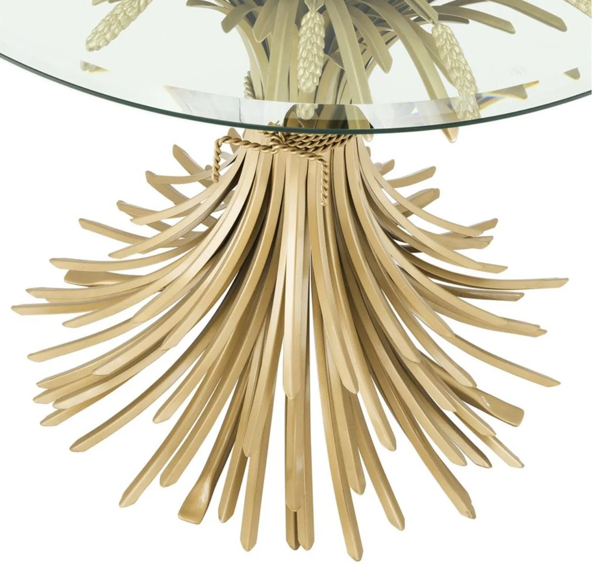 Luxus Beistelltisch Antik Gold Ø 90 x H. 70 cm - Runder Designer Beistelltisch mit abgeschrägter Tischplatte