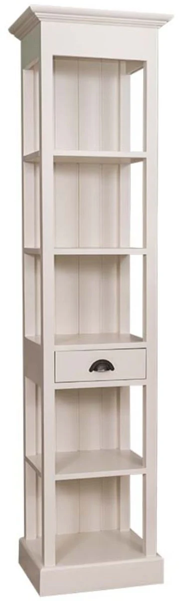 Landhausstil Regalschrank mit Schublade Creme 50 x 39 x H. 197 cm - Landhausstil Möbel