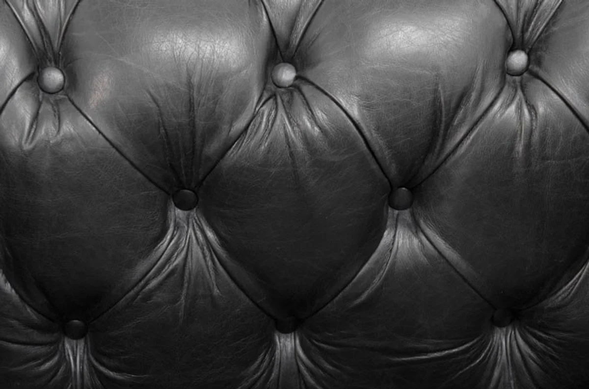 Chesterfield Luxus Echt Leder Sofa 3 Sitzer Vintage Leder von Old Saddle Black