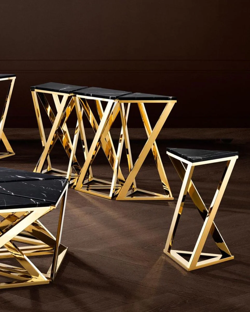 Luxus Designer Beistelltisch Gold 43 x 37 x H. 65,5 cm - Limited Edition