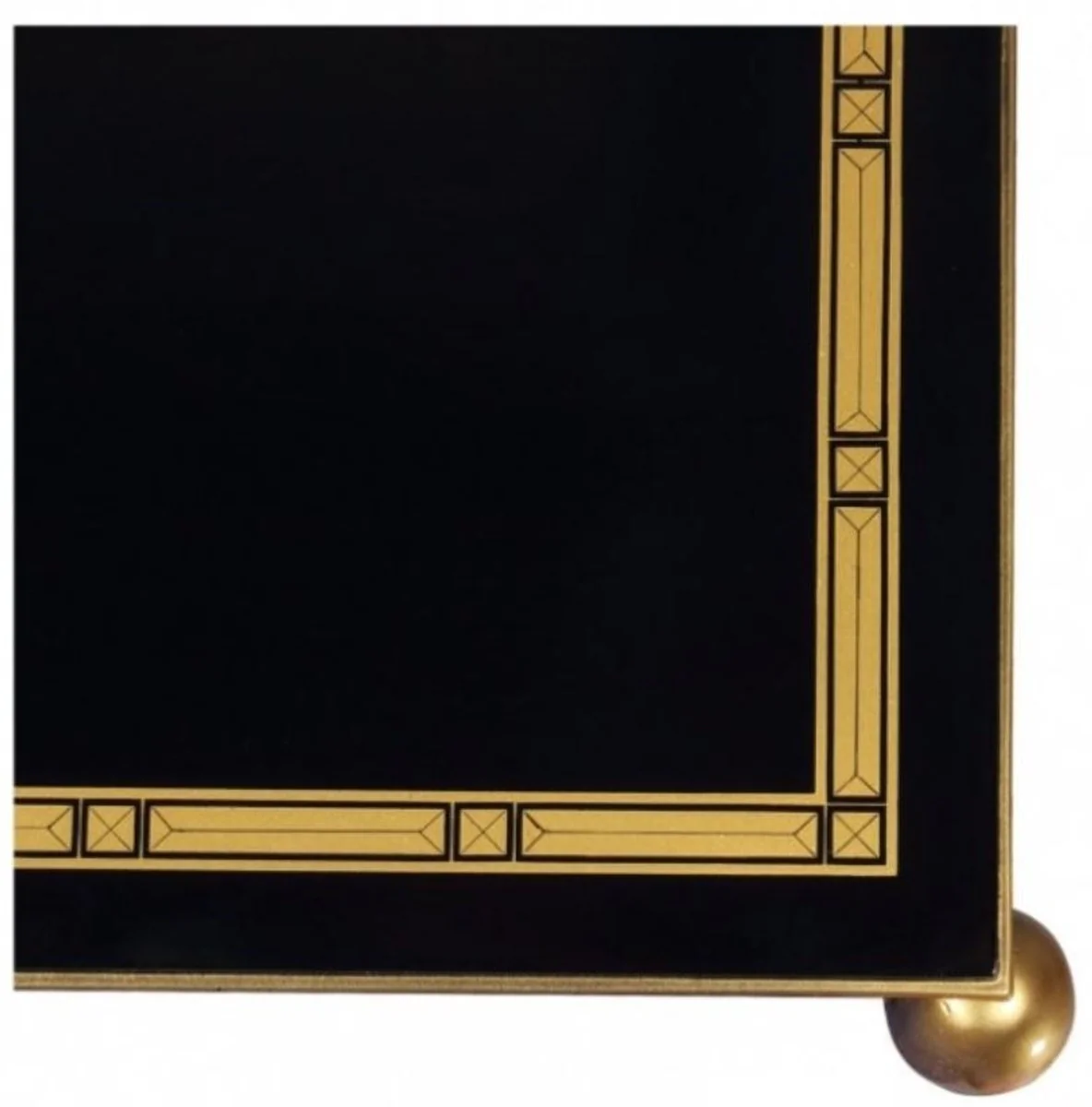 Luxus Wohnzimmer Blumentisch Schwarz / Gold 45 x 45 x H. 95 cm - Luxus Beistelltisch