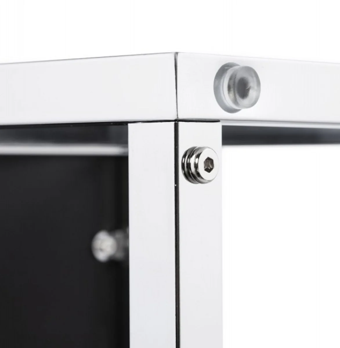 Designer Beistelltisch Schwarz / Chrom 42 x 42 x 44 cm - Tisch - Hotel Cafe Restaurant Praxis Kanzlei Einrichtung