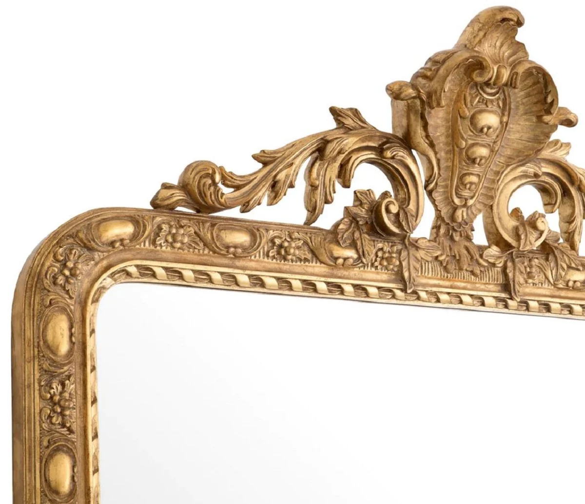 Luxus Barock Mahagoni Spiegel Antik Gold H. 211 cm