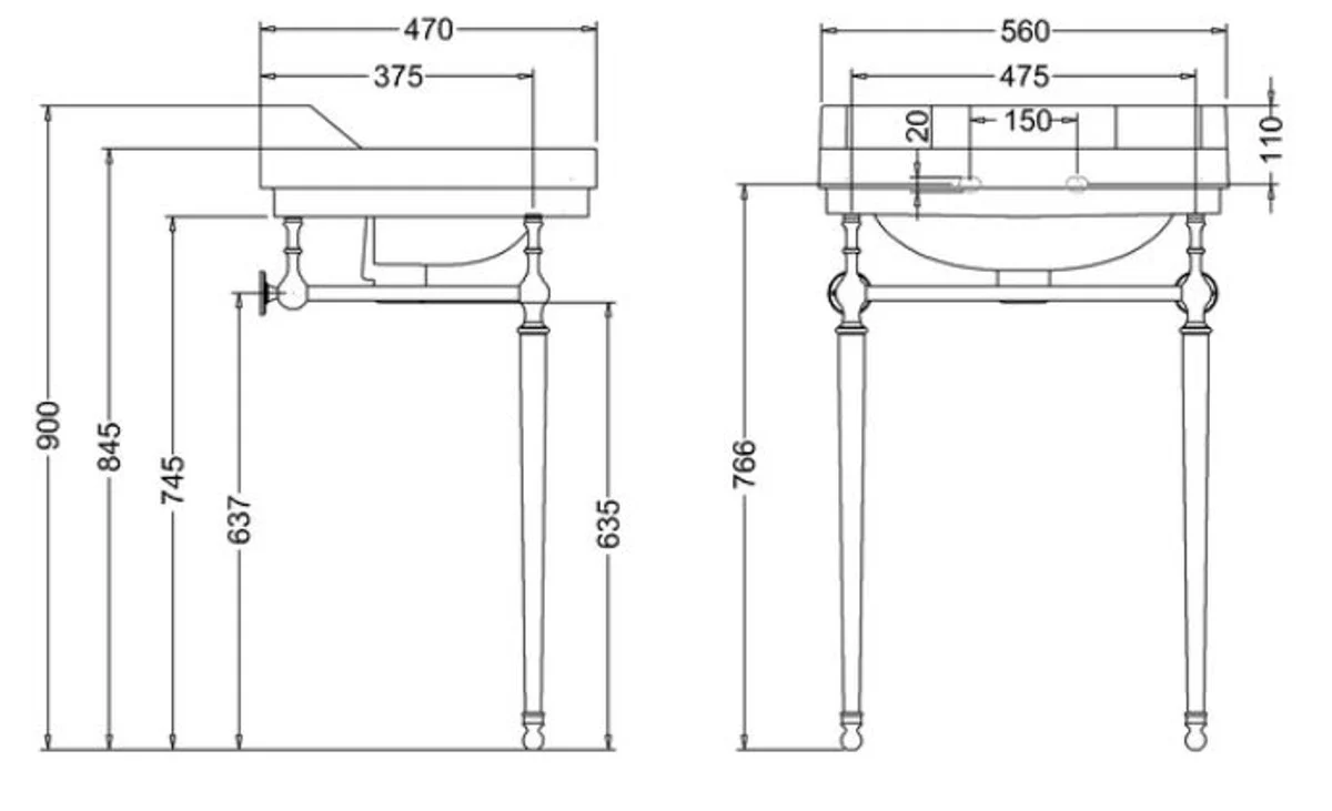 Luxus Jugendstil Waschtisch Schwarz / Silber 56 x 47 x H. 90 cm - Porzellan 3-Loch Stand Waschbecken mit Untergestell - Badezimmer Möbel