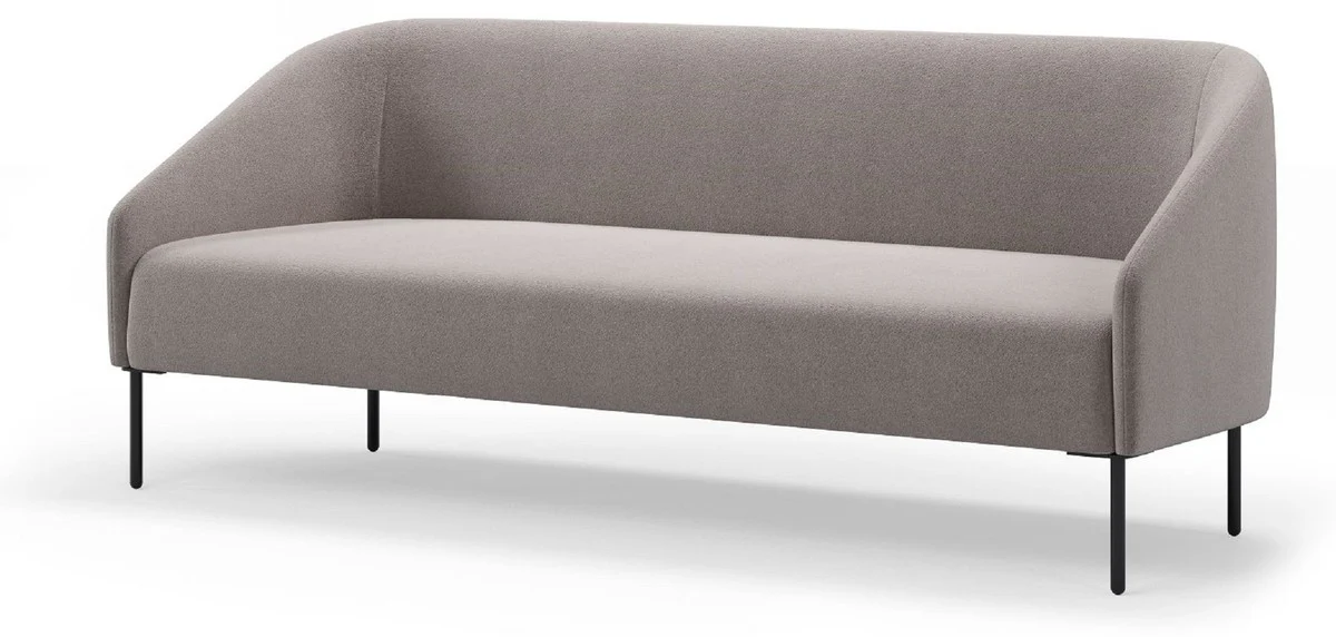 Luxus Wohnzimmer & Hotel Sofa Grau / Schwarz 200 cm - Luxus Möbel