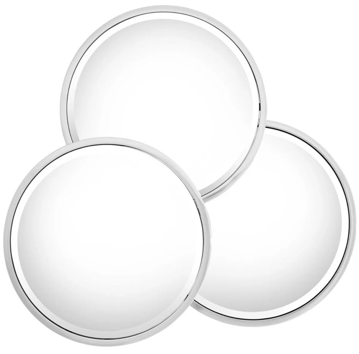 Luxus Designer Edelstahl Spiegel / Wandspiegel Silber 95 x H. 90 cm - Designermöbel